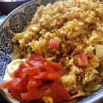 吉ひろ - ドライカレーには福神漬けとマヨネーズがちょっと付いてます