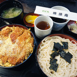 Sobadokoro Yojouan Higashi - カツ丼セット（冷たいそば）1270円税込