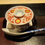 澤いち - 河豚の白子玉締め（茶わん蒸し）美しい器と匙