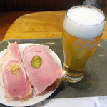BERG - 生ビール315円+マイスターハムサンド504円