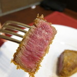 かわむら - 牛カツレツ断面