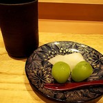 天ぷら たけうち - シャインマスカットと梨