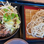 北海道フードレストラン 銀座ライオン - ざるそば＆ミニジンギスカン丼