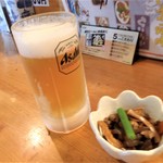 くつろぎ亭ひこべえ  - 生ビールと付き出し