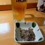 うまい鮨勘 - まずは生ビールで乾杯‼️