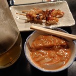 やきや - 自家製塩辛￥230／いかなんこつ焼き￥230