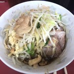 ラーメン二郎 - 再訪問 2019/10 汁なしラーメン+豚増し 「ニンニクアブラ魚粉」(800円)