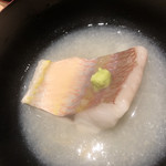 温石 - 蓮根のスリ流しに浮かぶイトヨリ鯛でした