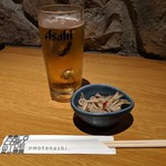 うまいものいっぱい いろはにほへと - 生ビール＆お通し