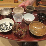 寿司つばさ - 日本酒の猪口選び