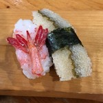 泉寿し - 甘エビ、子持ち昆布