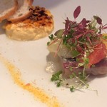 レストラン 間 - 【鰆の軽いフュメとサフランのクレームブリュレ】