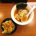 情熱食堂 - ラーメン（醤油）＆ミニかき揚げ丼