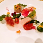 リストランテ フォレスタ・ヴェルデ - 魚介のアンティパストミスト（真鯛・金目鯛・海老・蟹他）