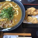 手打ちうどん 団平 - とり天カレーうどん　とり天は別皿にしてもらいました