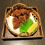 酒菜 竹のした - 鯨の竜田揚げは香味とサクサクの食感が素晴らしい！！d(^_^o)