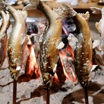 柳家 - 天然子持ち鮎塩焼き