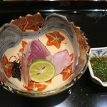 日本料理 晴山 - 鰹炙り、チャイロマルハタ