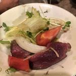 農家民宿ひがし - 鹿肉のタタキサラダ