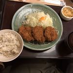 かつ時 - ひれかつ定食（3枚）￥1280＋税   麦ご飯小盛り