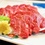 Directly from Kumamoto, horse sashimi (medium fatty tuna)