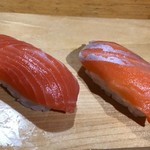 泉寿し - 鮭の背身と腹身