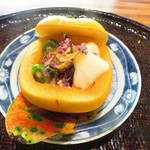 心根 - 柿釜　秋刀魚　洋梨　サルナシ