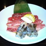 叙々苑 マルイシティ上野店 - カルビランチ（肉のアップ）