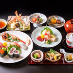 Yoshino Sushi - 寿司会席コース【宴】上寿司一人前と前菜・茶碗蒸し・造り・天ぷらが付くコース料理