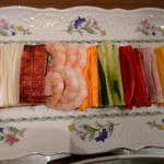 Seikouen - そば粉クレープの 具材
                        きれい!!野菜が気をつけ!して並んでます