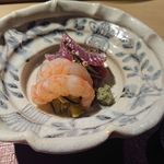 もと井 - 戻り鰹、ボタンエビ、水ナス