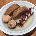 おぐ羅 - 椎茸肉詰め ¥385 + がんも ¥385 + タコ ¥495