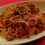 銀座イタリー亭 - “粗挽きソーセージのスパゲッティ/トマトソース”