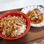 すき家 - 牛カルビ焼丼と、牛皿並盛