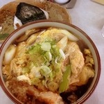 いずみ食堂 - 天とじそば＋おむすび(かつお）