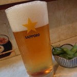 はやしや食堂 - 生ビール（550円)