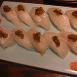 賀茂鶴 - ヒラメの握り