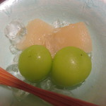 味 ふくしま - 7品目　シャインマスカットと洋梨のコンポート