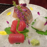 お刺身　3種を少しづつでお願いしました