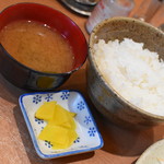 キッチン藤 - 定食共通のご飯・味噌汁・お新香２０１９年１０月