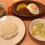 Saizeriya - オニオンソースのハンバーグ ライス小盛 ¥470- (2019/10/21)