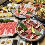 やきにく熟成肉のおおやま - 飲み放題付きコース６０００円(税込)