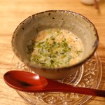 ら すとらあだ - オキアミとあおさ海苔の冷製茶碗蒸し