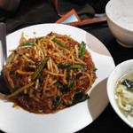 天然居 - 麻婆春雨定食800円(税込)