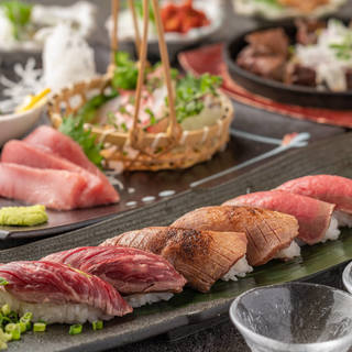 肉寿司3種食べ放題コース 8品 3時間飲み放題付 絶品肉寿司3種が食べ放題 個室居酒屋 季作 赤羽店 赤羽 居酒屋 食べログ