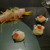 ポム・ダダン - 前菜はオリーブハマチと小豆島素麺