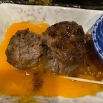 元祖 7種の牛串がある店 焼鳥居酒屋 はなぶさ - 割って見ました