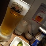 麺屋502 - 生ビール＆お新香