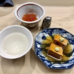 日本橋蛎殻町 すぎた - 筋子 あん肝 新政＂火の鳥＂