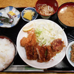 Ten kichi - 「ミックスフライ（海老・カツ・ハムカツ）」（900円）